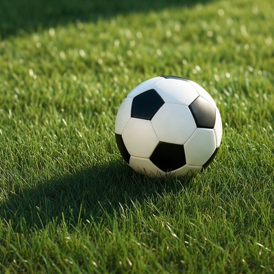 Soccer ball on green grass