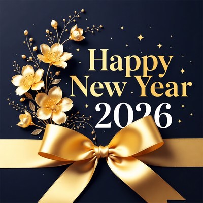 Happy New Year 2026 Golden Design