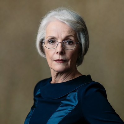 Elderly woman with glasses