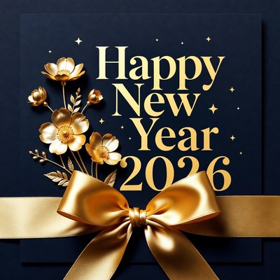 Happy New Year 2026 Golden Design