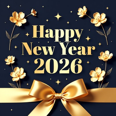Happy New Year 2026 Golden Design