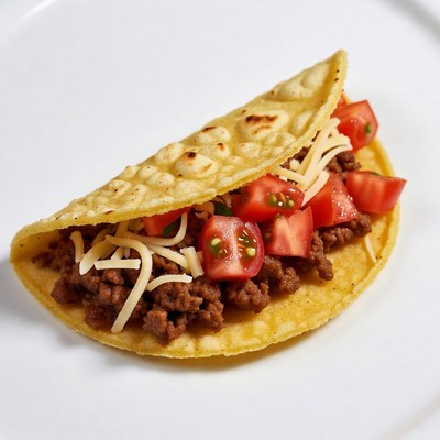 Beef Taco with Tomatoes and Cheese