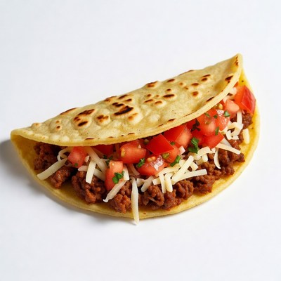 Beef Taco with Tomatoes and Cheese