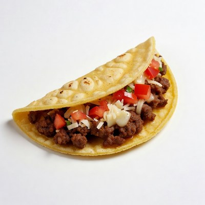 Beef Taco with Tomatoes and Cheese