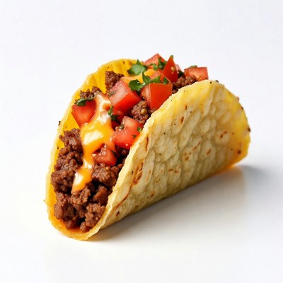 Beef Taco with Cheese and Tomatoes