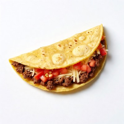 Beef Taco with Cheese and Tomatoes