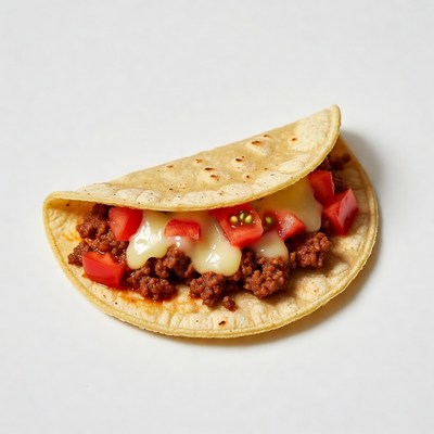 Beef Taco with Cheese and Tomatoes