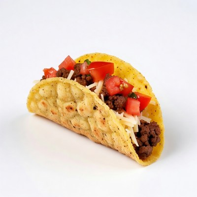 Beef Taco with Tomatoes and Cheese