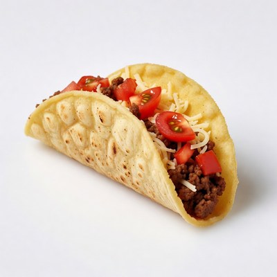 Beef Taco with Tomatoes and Cheese