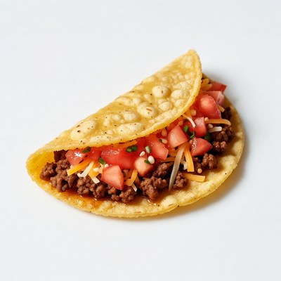 Beef Taco with Tomatoes and Cheese
