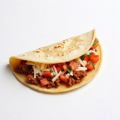 Beef Taco with Cheese and Salsa