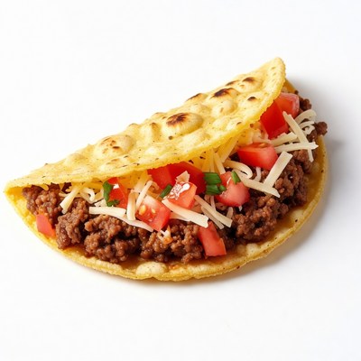 Beef Taco with Tomatoes and Cheese
