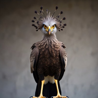 Crested Caracara with Feathered Crest