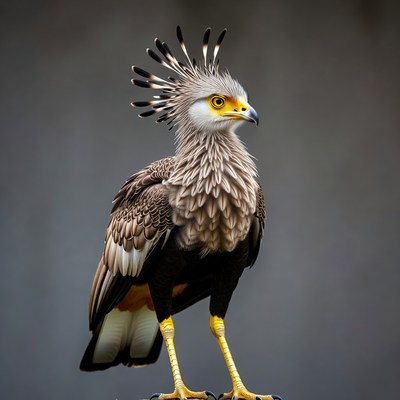 Crested Caracara standing on perch