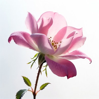 Pink Rose with Dew Drops