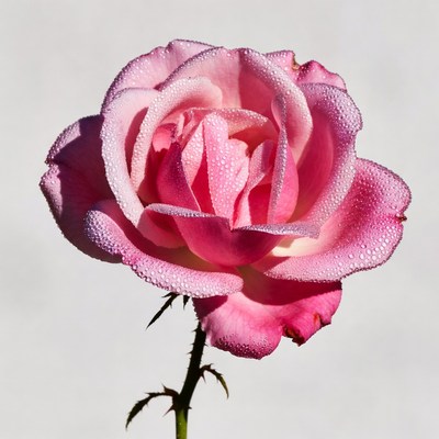 Pink Rose with Dewdrops