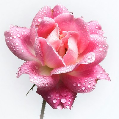 Pink Rose with Water Droplets