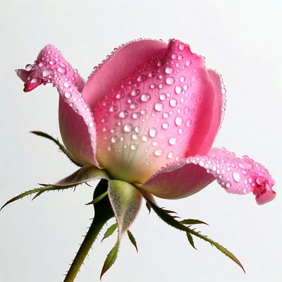 Pink Rose with Water Droplets