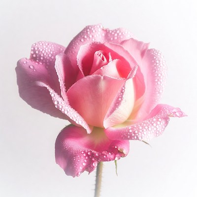 Pink Rose with Water Droplets