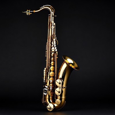 Shiny gold tenor saxophone isolated