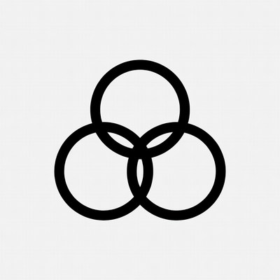 Three Interlocked Black Circles Icon