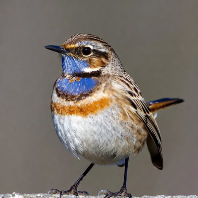 Whinchat bird with blue throat