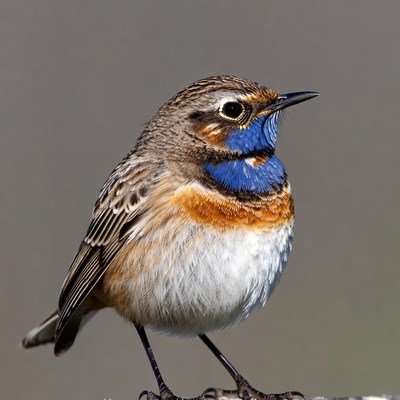 Whinchat bird with blue throat
