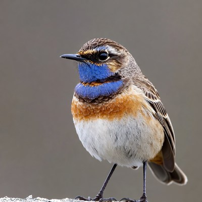 Whinchat bird with blue throat