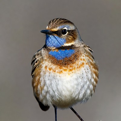 Blue-throated bird close-up