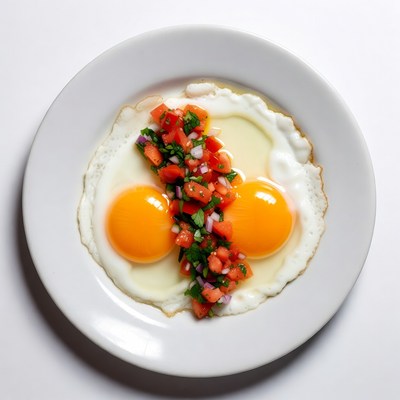 Sunny Side Up Eggs with Salsa
