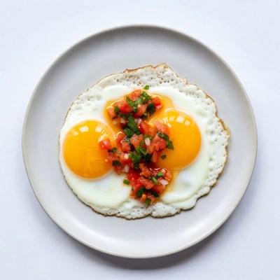 Sunny Side Up Eggs with Salsa