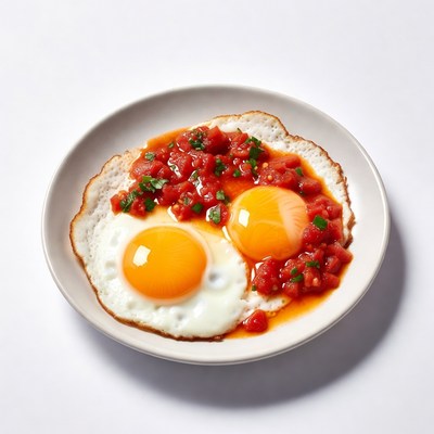 Sunny Side Up Eggs with Tomato Salsa