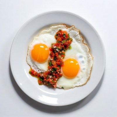 Sunny Side Up Eggs with Salsa