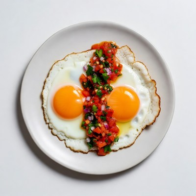 Sunny Side Up Eggs with Salsa