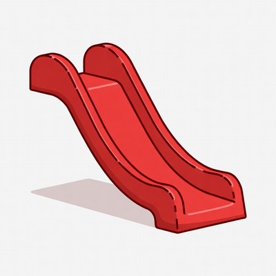Red Playground Slide Illustration