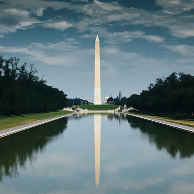 Washington Monument Reflecting in Pool