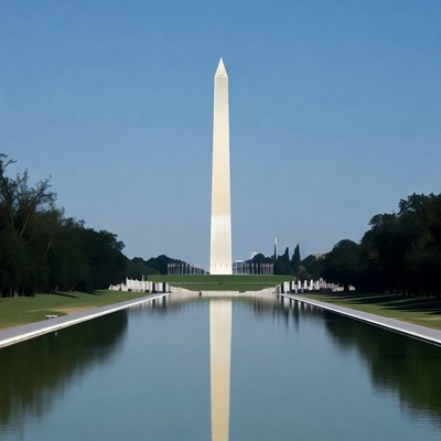 Washington Monument Reflecting in Pool