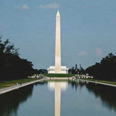 Washington Monument Reflecting in Pool
