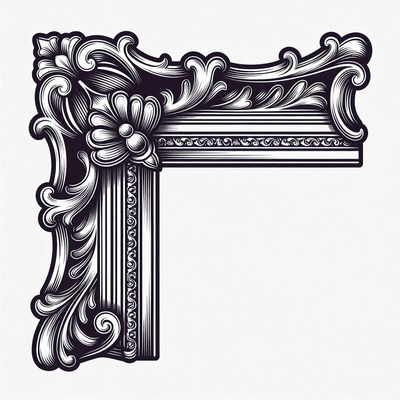 Ornate Black Corner Frame