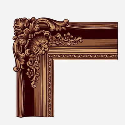 Ornate Brown Picture Frame Corner