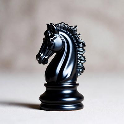 Black chess knight piece
