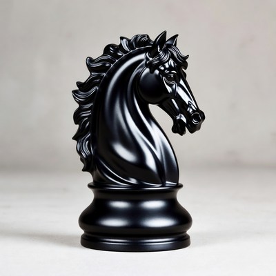 Black knight chess piece