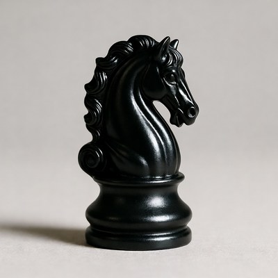 Black knight chess piece