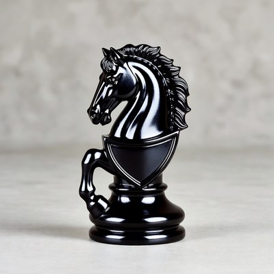 Black knight chess piece