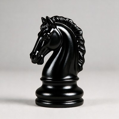 Black Horse Chess King Piece