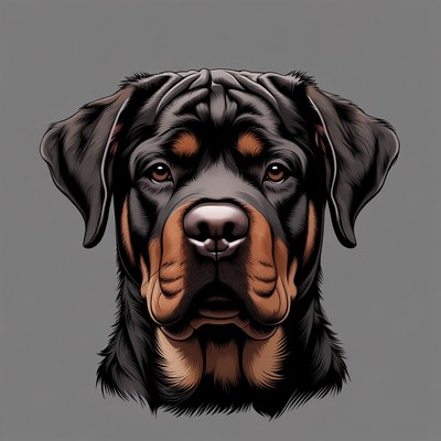 Rottweiler dog portrait