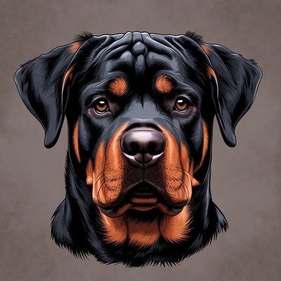 Rottweiler dog close-up portrait