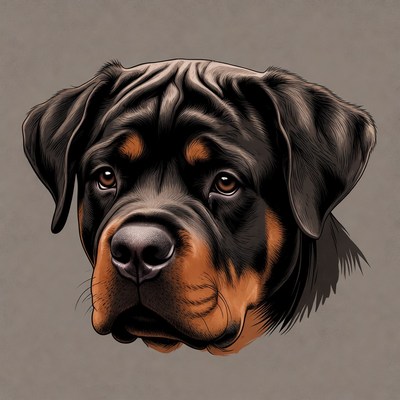 Rottweiler dog close-up portrait
