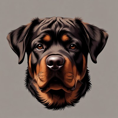 Rottweiler dog close-up portrait