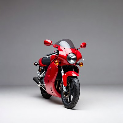 Red Suzuki GSX-R Motorcycle Front View